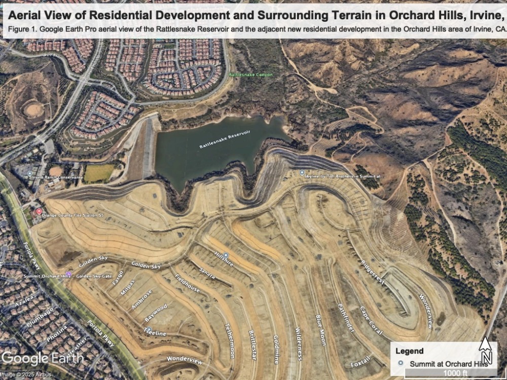 Example of topography evaluation for Feng Shui assessment using Google Earth Pro.