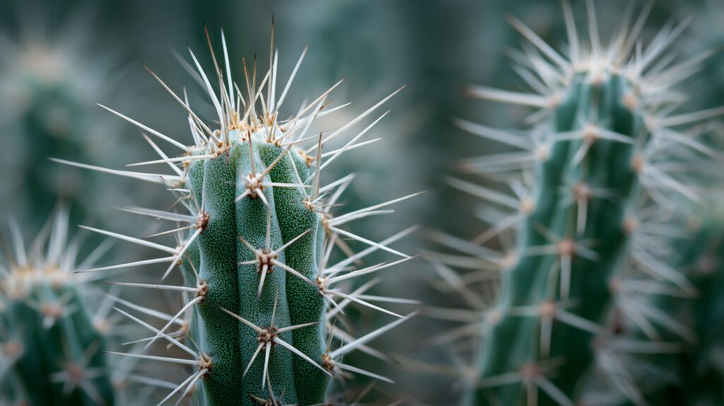 cactus-feng-shui-sharp-energy “Close-up of cactus spines symbolizing sharp, protective energy in Feng Shui, often advised against for indoor spaces.”