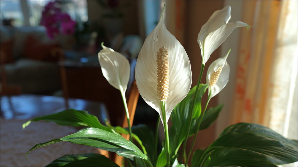 peace-lily-feng-shui-health “Peace Lily in soft morning light, symbolizing health, renewal, and family harmony in Feng Shui.”